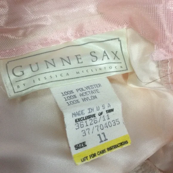 Gunne Sax by Jessica McClintock VTG 80’s Pink Gown w/Lace Details Cottagecore